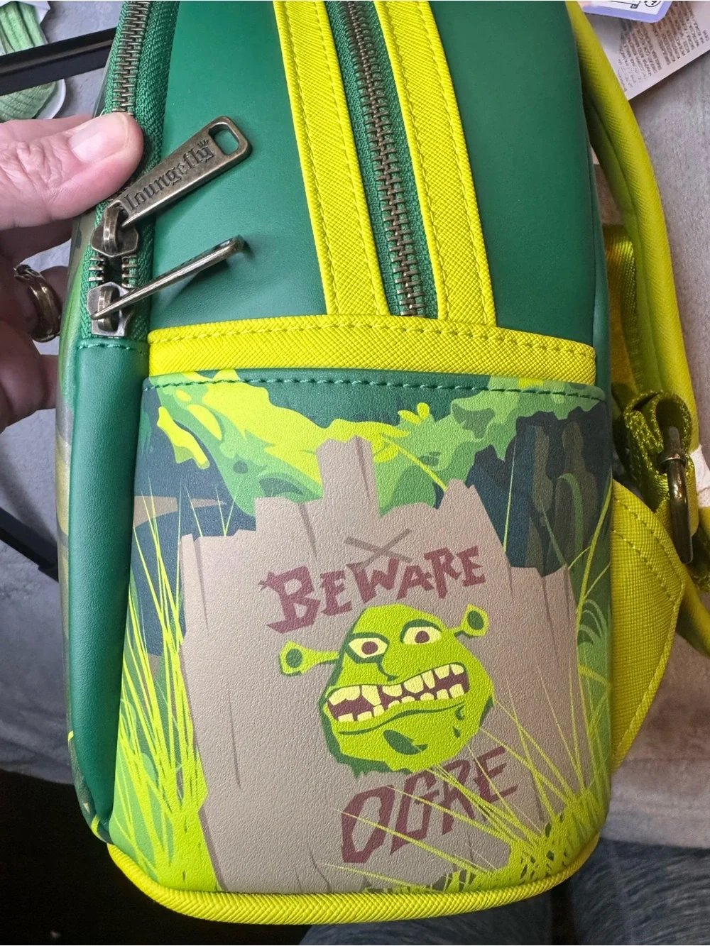 Loungefly Green & Yellow Shrek Swamp Kids Mini Backpack